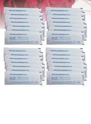 Exceart 200-Piece Self Sealing Sterilization Pouches, White Blue