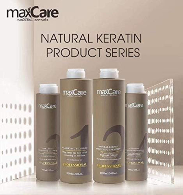 Max Care Professional Brazilian Keratin Hair Straightener Kit, 4 Pieces