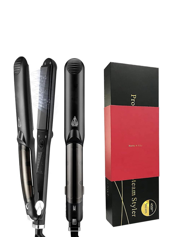 Professional Hair Straightener Steam Style Ceramic Tourmaline Vapor Steam, Matte Marron