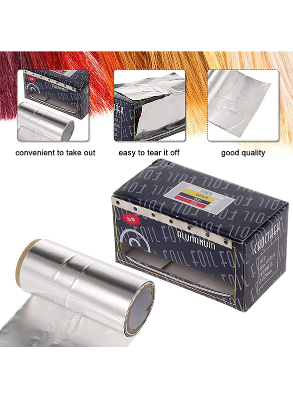 Lilistore Hair Colouring Aluminium Foil for Hair Perm Hair Styling Coloring, 1 Piece, Silver