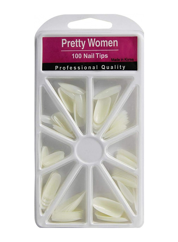 Pretty Woman A-100N/Tr-15 Nail Tips Korea, 100 Pieces, White