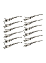 HotsUAE Duck Bill Clips 9cm Rustproof Metal Alligator Curl Clips with Holes for Hair Styling, 12 Pieces