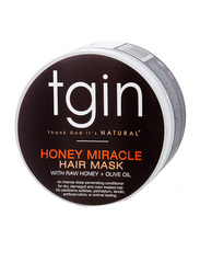 Tgin Honey Miracle Hair Mask Deep Conditioner With Raw & Olive Oil For Natural and Dry Curly Hair, 12 Oz