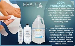 Beauty Palm 100% Pure Acetone, 250 ml, Clear