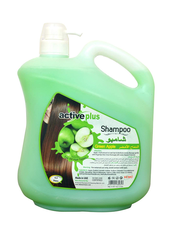 Active Plus Green Apple Shampoo for All Hair Types, 4.5 Litres