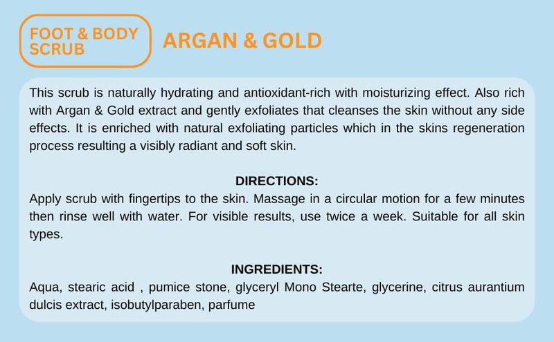 Beauty Palm Argan & Gold Foot and Body Scrub, 4 Liter