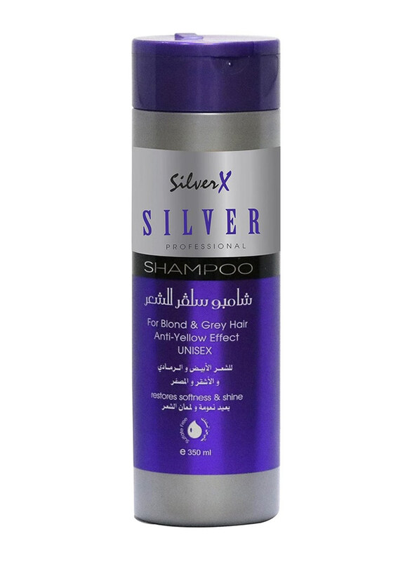 

Silver X Silver Professional Hair Shampoo for Blond and Grey Hair Anti Yellow Effect for All Hair Types, 350ml