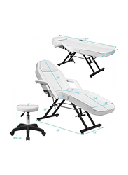 Weun Adjustable Massage Table Massage Bed with Stool & 3-Section Folding, Set