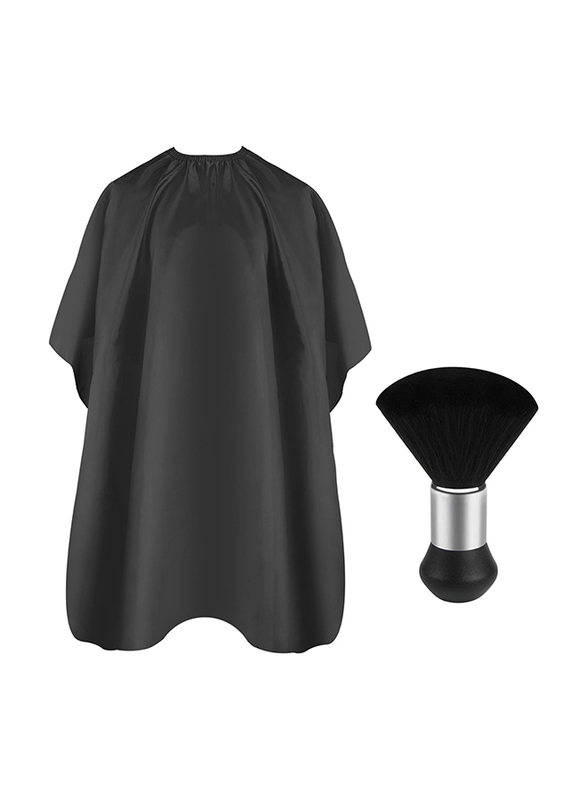 

Febsnow Professional Hair Cutting Cape with Neck Duster Brush, 2 Pieces, Black