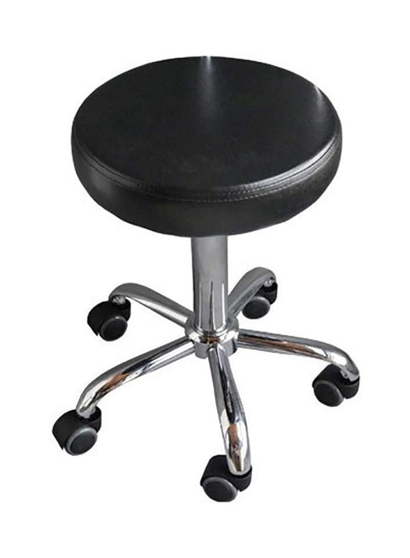 Xueping Round High Rolling Swivel Stool, Black