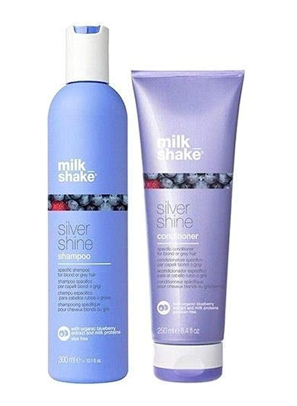 Milk Shake Silver Shine Shampoo & Conditioner Set for All Hair Types, 550ml
