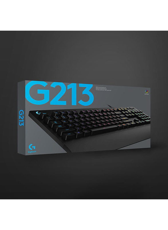 Logitech G213 Prodigy Wired English Gaming Keyboard for Computer, Black