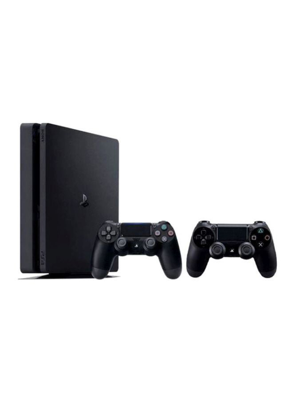 Sony PlayStation PS4 Slim Console, 1TB, With 2 Dualshock 4 Wireless Controller, HW 2116B, Black
