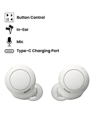 Sony WF-C500 Truly Wireless In-Ear Bluetooth Earbud Headphones With Mic And IPX4 Water Resistance, White