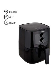 Philips 4.1L Essential Air Fryer With Rapid Air Technology, 1400W, HD9200/91/90, Black