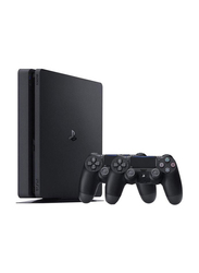Sony PlayStation PS4 Slim Console, 500GB, With 2 Dualshock Controller, Black