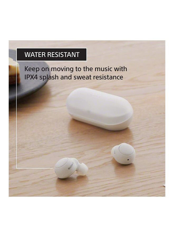 Sony WF-C500 Truly Wireless In-Ear Bluetooth Earbud Headphones With Mic And IPX4 Water Resistance, White