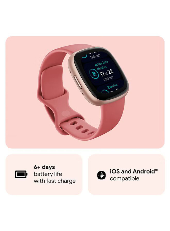 Fitbit Versa 4 Fitness Smart Watch, Pink