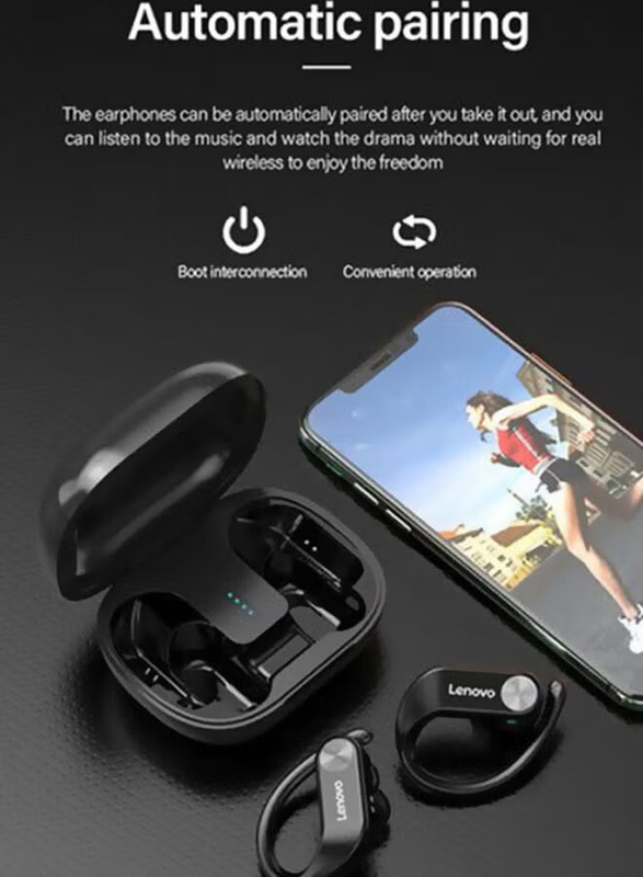 Lenovo LP7 TWS Wireless/Bluetooth In-Ear Headphones with Dual Mic, Black