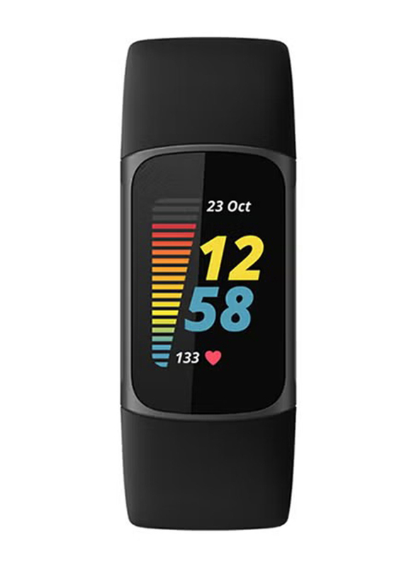 Fitbit Charge 5 Advanced Fitness + Health Tracker with Tools, Black/Graphite Stainless Steel