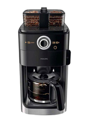 Philips 1.2L Grind And Brew Coffee Machine, 1000W, HD7762/00, Black/Grey