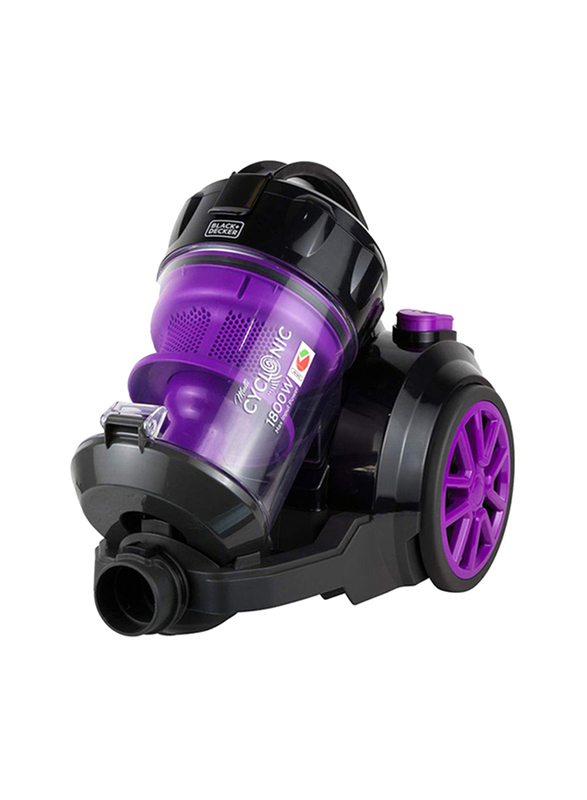 Black+Decker Vacuum Cleaner With Bagless And Multicyclonic Technology, 1600W, VM1880-B5, Black/Purple/Grey