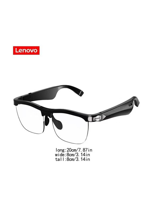Lenovo MG10 Wireless/Bluetooth In-Ear Noise Cancelling Ear Caring 2 Channel Earphone Sunglasses, Black