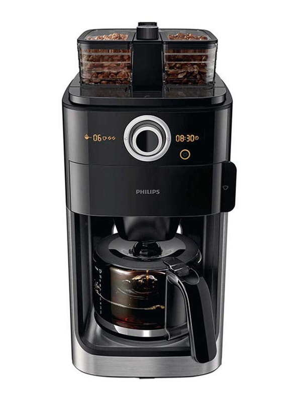 Philips 1.2 L Grind And Brew Coffee Maker, 1000W, HD7762, Black
