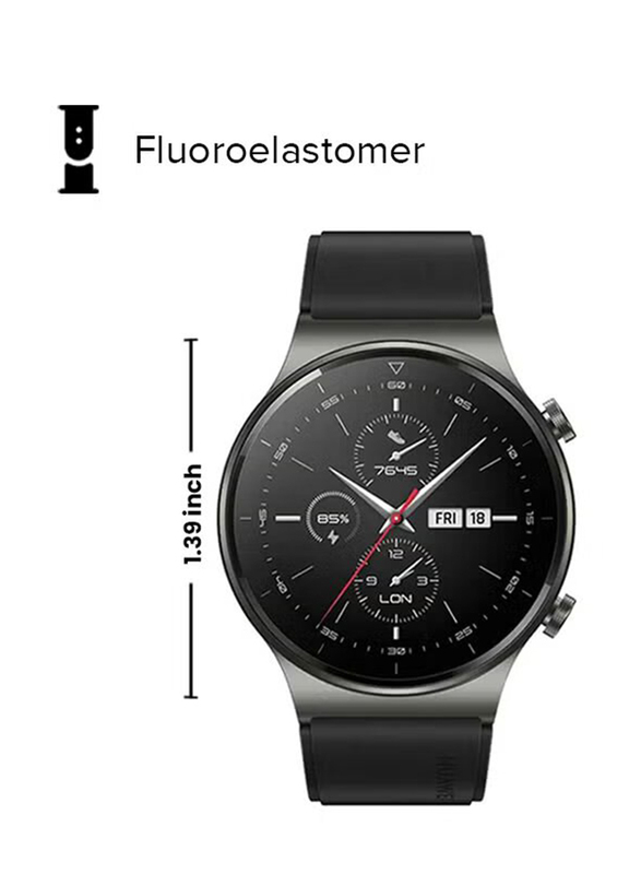 Huawei GT2 Pro Fluoroelastomer Smartwatch, Night Black
