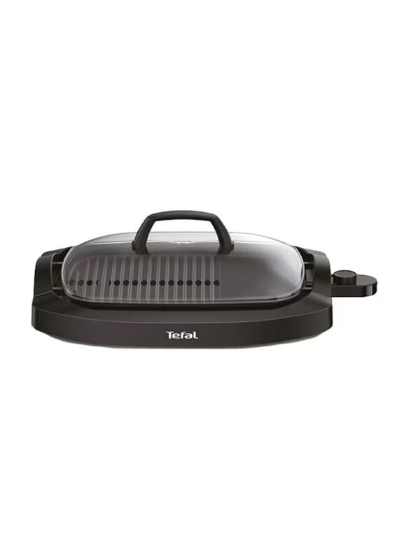 

Tefal Plancha Electric Smokeless Grill with Lid, 2000W, CB6A0827, Black/Clear
