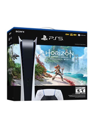 Sony PlayStation PS5 Digital Console, With 1 Wireless Controller and Horizon Forbidden Game, White