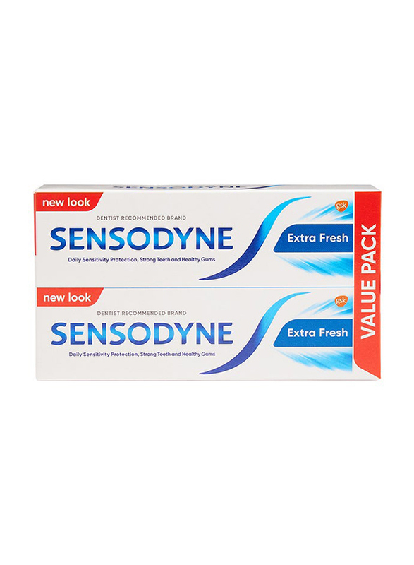 Sensodyne Sensitive Teeth Extra Fresh Flavour Toothpaste, 2 x 75ml