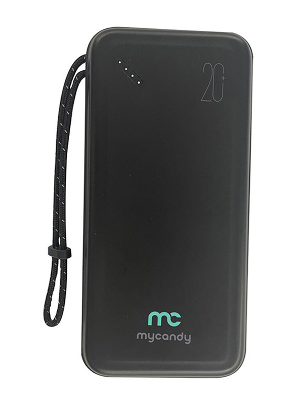 Mycandy 20000mAh Power Bank With Pd Type C With Dual Usb, 18W, Black