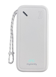 Mycandy 20000mAh Power Bank With Pd Type C With Dual Usb, 18W, White