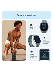 Fitbit Versa 4 40mm Health & Fitness Smartwatch, GPS, Blue/Platinum