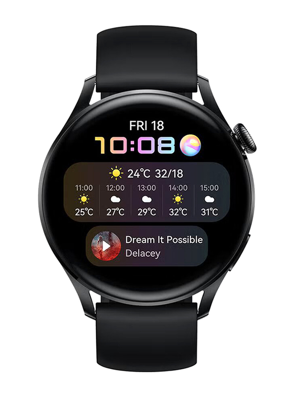 Huawei Watch 3 36.32mm Smartwatch, GPS, Black