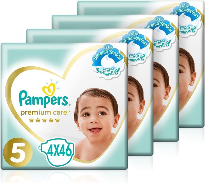 Pampers Premium Care Diapers, Size 5, 11-16 Kg, 184 Count