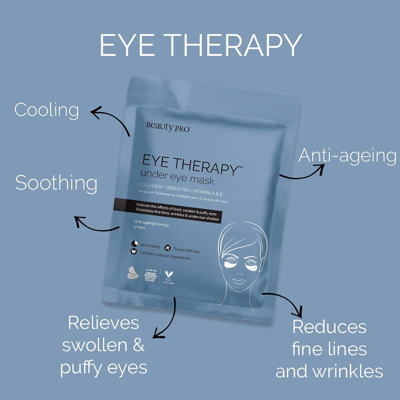 BeautyPro Eye Therapy Under Eye Mask with Collagen and Green Tea Extract, 3 Applications