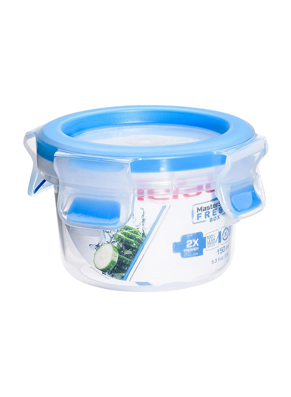 Tefal Master Seal Fresh Round Food Storage Container, 0.15 Liters, Clear/Blue