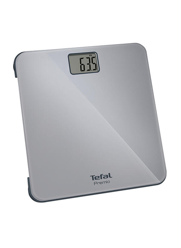 Tefal Premio Electronic Square Body Bathroom Weighing Scale, PP1220V0, Grey