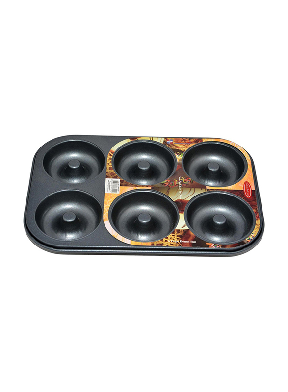 Home Maker 6 Cup Donut Baking Pan, Black