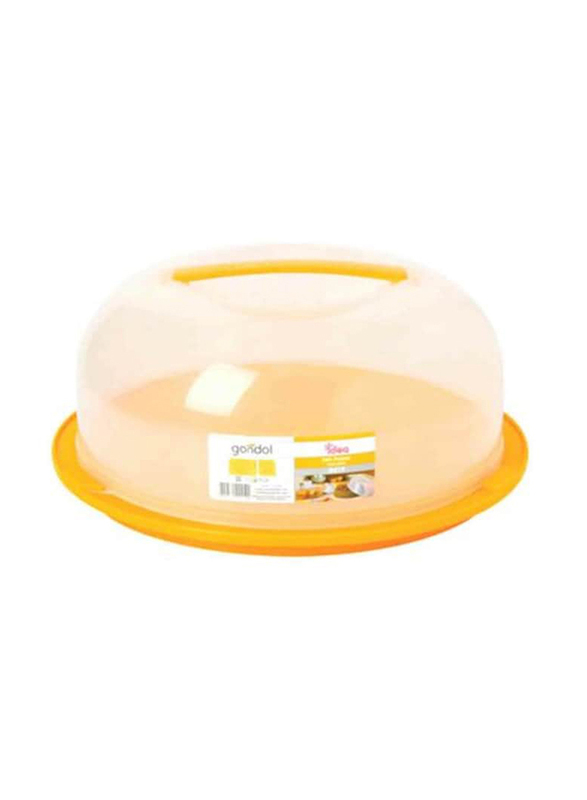 Gondol Round Idea Round Cake Plate with Lid, Yellow