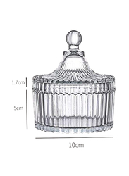 Upstore Tent Shaped Crystal Glass Candy Dish with Lid, 300ml, Clear