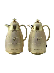 Home Maker 1 Ltr 2-Piece Tea And Coffee Vacuum Flask Set, SPD-G, Gold