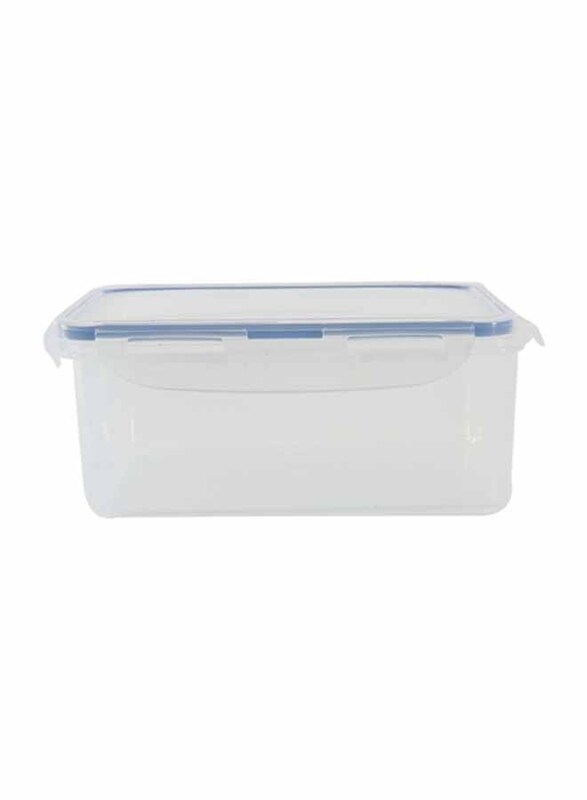 Lock & Lock Classic Rectangular Food Container, 1.4 Liter, Clear/Blue