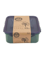 Lock & Lock Eco Square Food Container, 870ml, Green/Purple