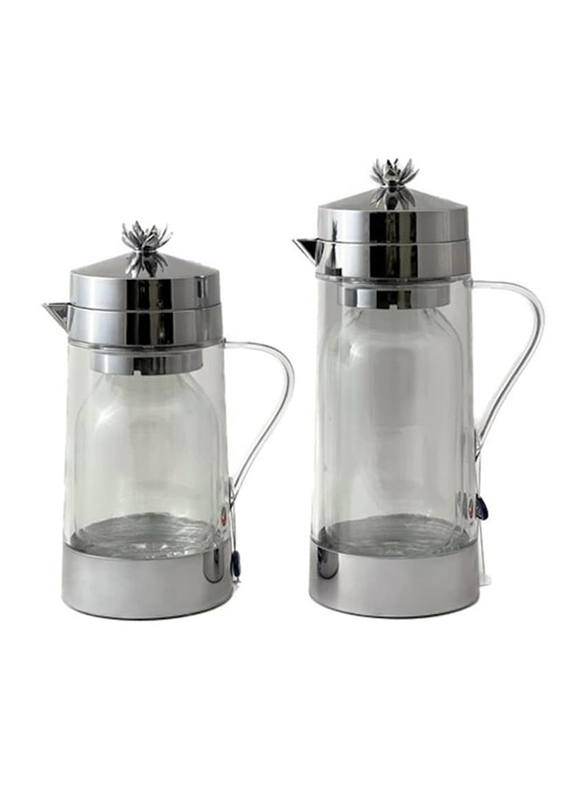 

Home Maker 2-Piece Tea And Coffee Vacuum Flask Set with 1L & 1.3L Capacity, Silver