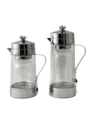 Home Maker 2-Piece Tea And Coffee Vacuum Flask Set with 1L & 1.3L Capacity, Silver