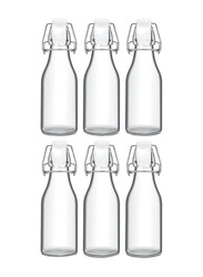 Star Cook 300ml 6-Piece Airtight Flip Top Glass Bottles, Clear