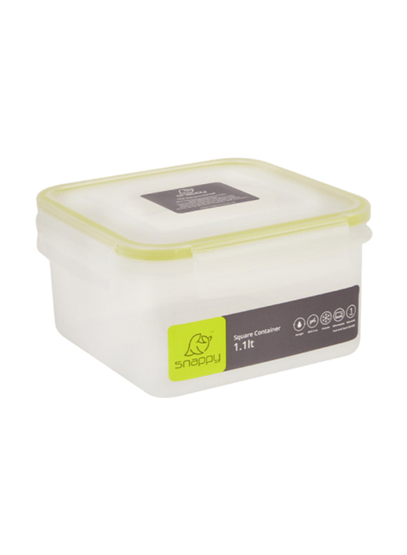 Komax Square Food Container, 1.1 Liters, Clear